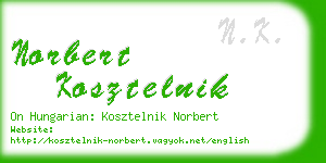 norbert kosztelnik business card